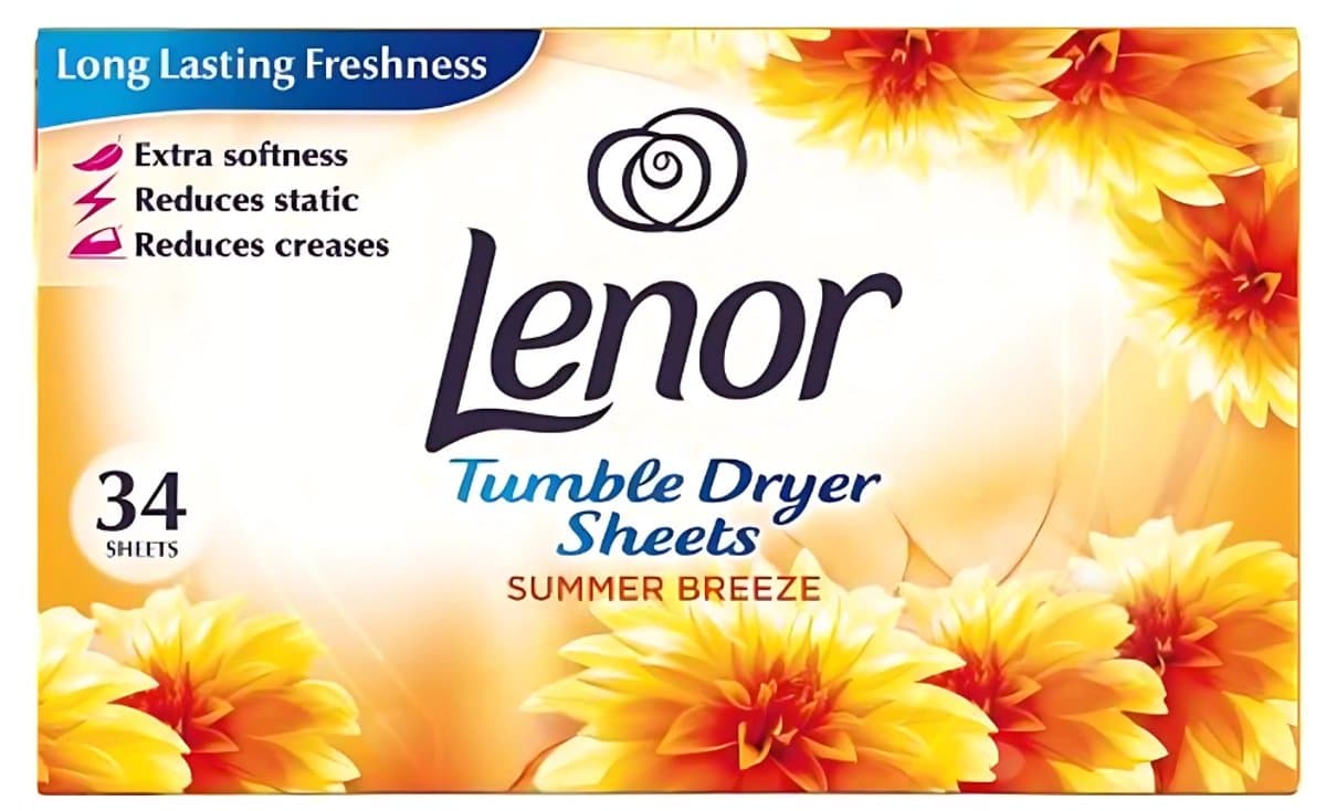Lenor - Droogtrommeldoekjes - Zomerbries - Summer Breeze - 34 Doekjes — afbeelding 1