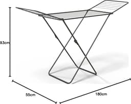 Droogrek - Inklapbaar wasrek voor binnen en buiten - Staand droogrek met vleugels - Ruimtebesparend en lichtgewicht - Voor kleine en grote wasjes - Perfect voor appartementen, balkon en studentenkamer - Snel opvouwbaar - Wasdroogrek voor huishoudelij — thumbnail 4
