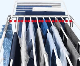 Ruimtebesparend XXL Vleugeldroogrek met Wielen tot 260 cm - 25 Meter Drooglengte voor 2-3 Wasbeurten — thumbnail 3