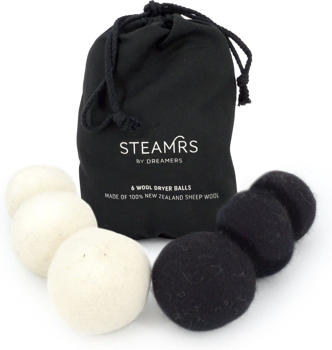 STEAMRS - 6x Wasdrogerballen - 100% Schapenwol - Verkort droogtijd - Zachtere & Kreukloze was — afbeelding 1