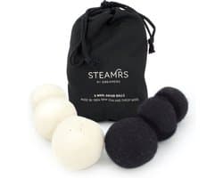 STEAMRS - 6x Wasdrogerballen - 100% Schapenwol - Verkort droogtijd - Zachtere & Kreukloze was — afbeelding 1