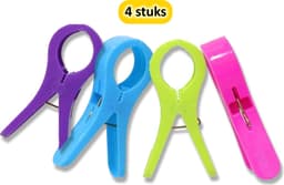 Handdoek knijpers & Strandlaken knijpers XXL 13 cm (4 stuks) - Anti-wind Badlakenknijpers - Optimale Grip voor Badlakens en Strandlakens — thumbnail 1