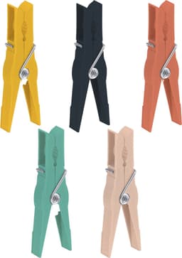 Wasknijper mandje - bakje - zilver - inclusief 52x wasknijpers - kunststof - knijpermandje — thumbnail 4