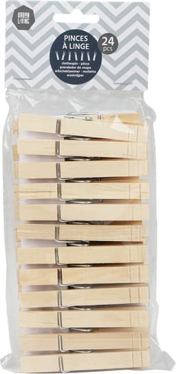 Urban Living XL Size wasknijpers - 72x - bamboe - 9 cm - Extra groot formaat — thumbnail 2