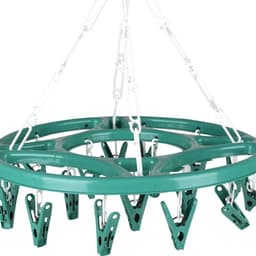 Urban Living Wasgoed droogcarrousel/droogmolen - 18 clips/knijpers - groen - kunststof - 32 cm — thumbnail 2