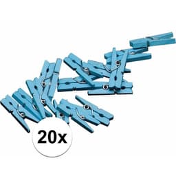 Mini knijpers blauw - 24x - Geboorte jongen - 2,5 cm - Kaartjes ophangen knijpertjes — thumbnail 5