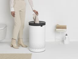 Brabantia Wasmand - met Deksel - 60 l - White / Dark Grey — thumbnail 5