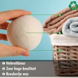 Drogerballen Wol XL 6 stuks - Duurzaam - Wasverzachter - Drogerbollen - Wasdrogerballen - Wasbollen — thumbnail 2