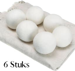 Drogerballen- 6 Stuks- Wasballen- incl. Katoenen Zak- Schapenwol- Droogballen- Wol- Eco- Wasdroger- Wasmachine- Natuurlijk — thumbnail 5