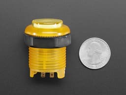 Arcade Button with LED - 30mm Translucent Yellow Adafruit 3488 — thumbnail 3