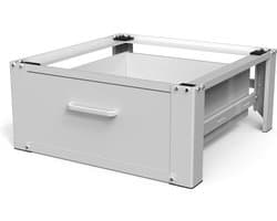 Vonia Wasmachine Verhoger - Wasmachine Verhoger met lade - Wasmachine Sokkel - Wasmachine Kast - Wasmachine ombouw - 63x54x31 - Wit — afbeelding 1