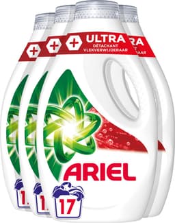 Ariel Vloeibaar Wasmiddel + Ultra Vlekverwijderaar - 4 x 17 Wasbeurten - Voordeelverpakking — thumbnail 2