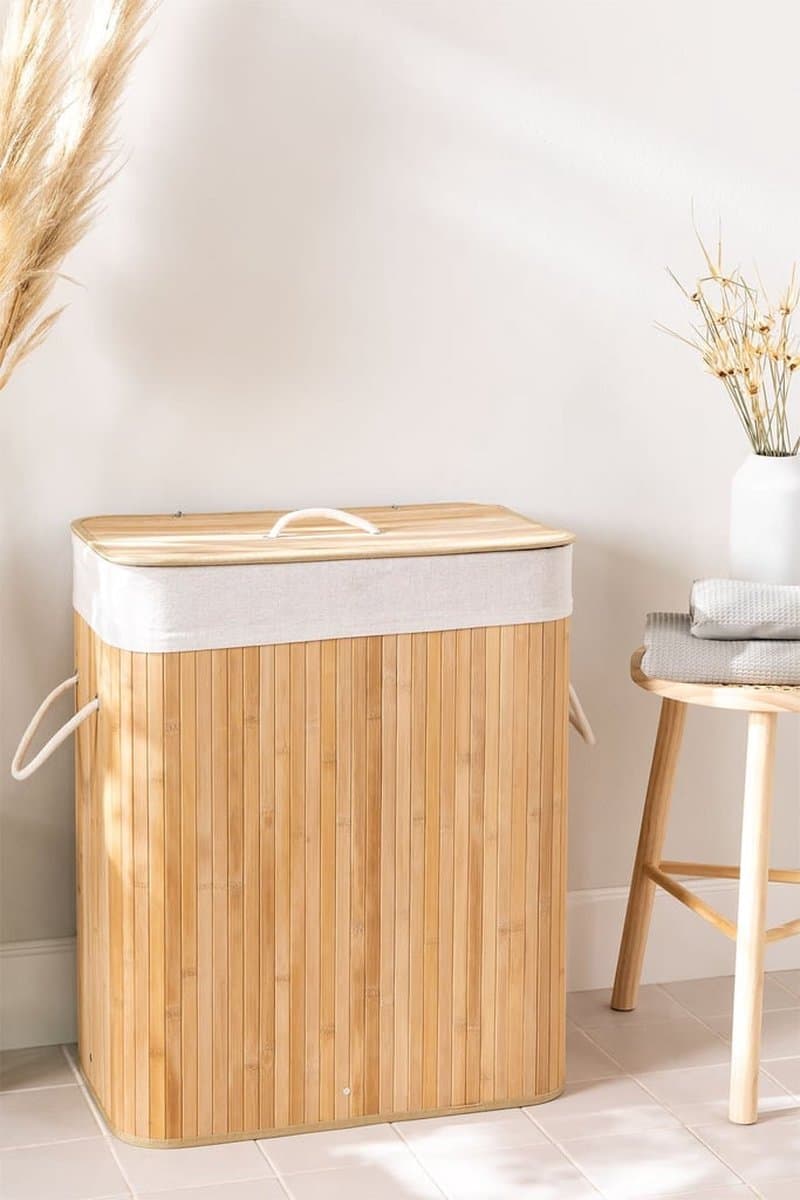 MIRA Home - Opbergmand - Wasmand - Mand - Opbergsysteem - Bamboe - 60x78cm — afbeelding 1