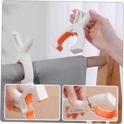 Anti-wind Wasknijpers – Wasrek Knijpers – Kunststof Wasknijpers 4 Stuks – Antislip – Stevig – Herbruikbaar – Voor Dekbedden, Lakens, Handdoeken – Wit & Oranje — thumbnail 5