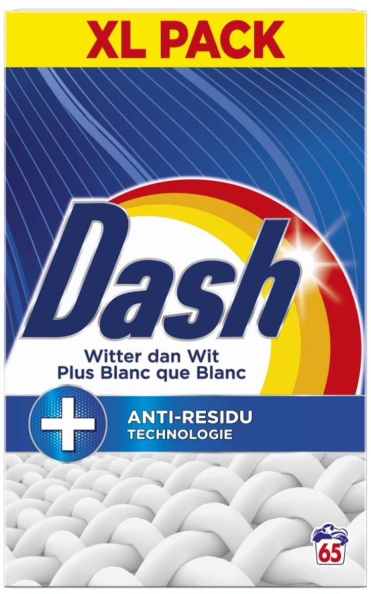 Dash Witter dan Wit Waspoeder - 65 Wasbeurten - Anti Residu Technologie — afbeelding 1