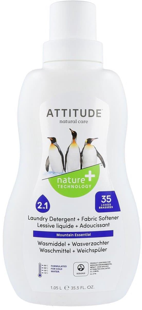 Attitude 2In1 Wasmiddel & Verzachter 35 Wasbeurten - 1040 ml — afbeelding 1