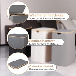 KAD® Wasmand 2 Vakken - Wassorteerder - Wasmand 150L - Grijs - 40cm x 20cm x 60cm — thumbnail 3