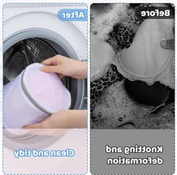 Set van 2 wasnetten voor lingerie, sokken en ondergoed - ronde waszak met rits voor veilig wassen en reizen — thumbnail 5