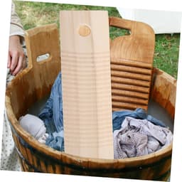 Houten Waskom - Handwas Plank - Kleding Wassen - Massief Hout - 45 x 13 cm - Beige — thumbnail 3