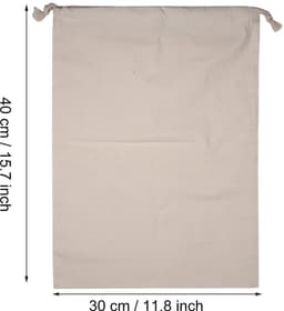 JHUBERS- Waszak Groot - Katoenen Opbergtas - Waszakken voor Wasgoed - Waszak met Koordsluiting - Waszak 30x40cm - Duurzaam en Machinewasbaar - Opbergzak — thumbnail 3