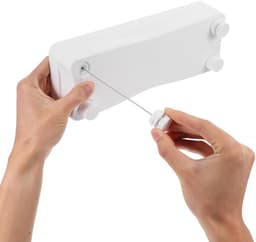 Verstelbare Kledinglijn - Intrekbare Waslijn - Buiten Drogen - Windbestendig Staaldraad - 26 cm - Zwart — thumbnail 2