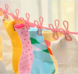 Elastische Kledinglijn - Draagbare Waslijn - Reizen en Buiten - Met 12 Knijpers - Tot 380 cm - Roze — thumbnail 5