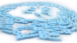 Mini Wasknijpers - Kleding Pins Plastic - Babyshower Decoraties - 100 Stuks Pak - 3.2 cm - Blauw — thumbnail 4