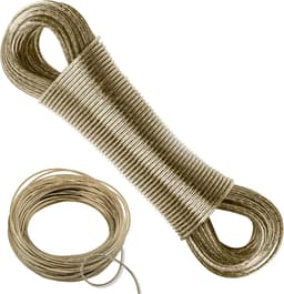 Wasknijperlijn Staalkern - Waslijn Touw - Buiten Wassen - Extra Sterk 120kg - 20 Meter - Grijs — thumbnail 1