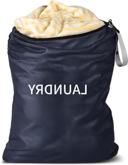 Waterdichte waszak met rits, grote opvouwbare tas voor vuile was, 60 x 90 cm, ideaal voor reizen en thuisgebruik, grijs-blauw — thumbnail 1