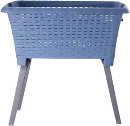 Bathroom Solutions wasmand op poten - donkerblauw - 35 ltr - 60 x 40 x 28 cm - Wasgoedmanden — thumbnail 4