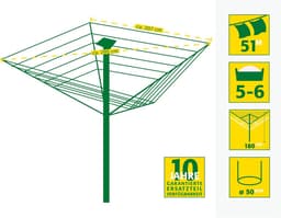Droogmolen met Voet voor Camping & Thuis - Wasrek Staand - Droogrek Inklapbaar - sterke constructie — thumbnail 2