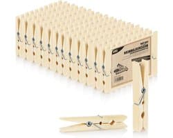 Wasknijpers Bamboe - Houten Clips - Was Ophangen - Duurzaam Materiaal - 120 Stuks - Natuurlijk