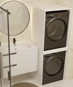 Wasmachine Ombouw - Opbouwmeubel - Kast Wasdroger - Meubel - badkamer — thumbnail 5