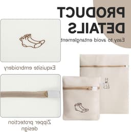 Set van 2 wasnetten voor delicate kleding, ondergoed en schoenen - Reiswaszak met rits voor optimale bescherming — thumbnail 3