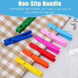 Wasknijpers Hout Kleurrijk - Houten Knijpers Veer - Kleding Ophangen - Sterke Klemkracht - 75 cm - Multicolor — thumbnail 5