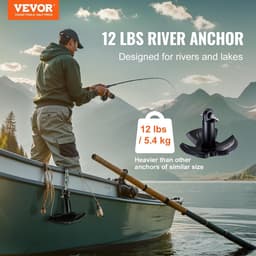 Rivieranker Gietijzer - Paddenstoelanker Bootanker - Veilige Verankering - Vinyl Gecoat - 54 kg - Zwart — thumbnail 2