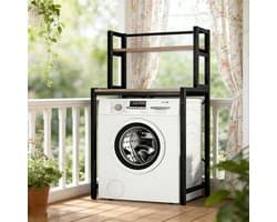 Opbergrek Wasmachine - Vrijstaand Rek - Ruimte Organiseren - Waterbestendig Materiaal - 2 of 3 Lagen - Zwart