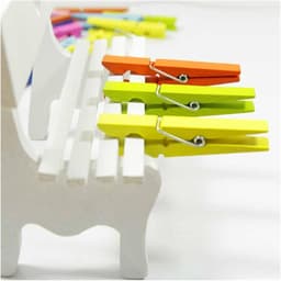 Houten Clips - Kleine Knijpers - Foto Decoratie - Natuurlijk Materiaal - 10 Stuks - Gekleurd — thumbnail 5