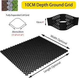 Grondstabilisatierooster - Grindrooster Oprit - Oprit Versterken - Hoge Belastbaarheid - 5 cm Hoog - Zwart — thumbnail 5