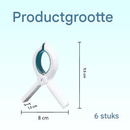 6-delige Strandhanddoek Clips voor Ligstoel – Sterke Antislip Wasknijpers voor Strand, Tuin en Zwembad – Blauw — thumbnail 3