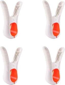 Handdoekklemmen - Wasknijpers - Kleding Drogen - Sterke Grip - 4 Stuks - Oranje — thumbnail 1