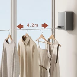 Intrekbare Waslijn - Wand Waslijn - Kleding Drogen - Roestvrij Staal - 4.2 Meter - Zilver — thumbnail 4