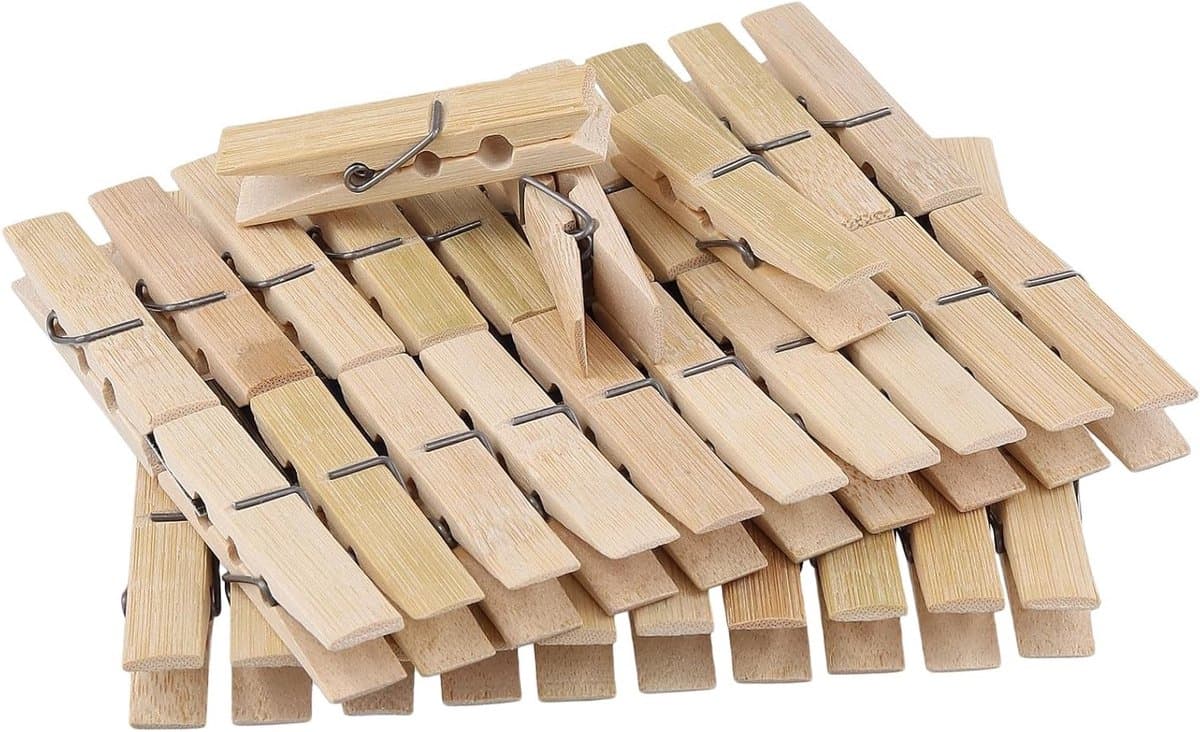 Houten Kledingknijpers 6x1cm - 400 Stuks, Duurzame Klammern voor Kleding, Sokken, Foto's en Creatieve Projecten — afbeelding 1