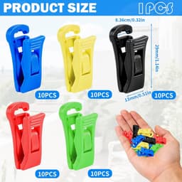 Sokkenklemmen Set - Wasclips Organizer - Sokken Wassen - Met Ophanghaken - 50 Stuks - Meerkleurig — thumbnail 4