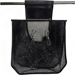 Wasknijperzak - Opbergmand - Wassen Organiseren - Met Hanger - 30 x 30 x 10 cm - Zwart — thumbnail 1