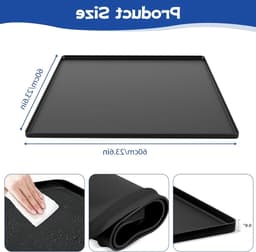 Waterdichte Siliconen Vloerbescherming Bak 60 x 60 cm voor Wasmachines, Droogkasten en Koelkasten, Lekbescherming en Onderhoudsgemak — thumbnail 5