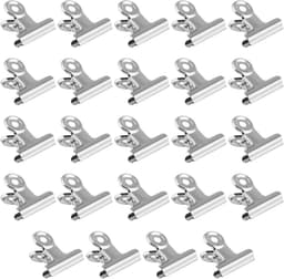 24 Stuks - Knijpers - Metalen Bulldog Klemmen - 30mm - Zilver - Bulldog Clip - Sterke Papierklemmen - Mini Foto Clips - Ophangbaar Clip - Fotoclips - Voor Wandrekken, Wanddecoratie, Thuis en Kantoor — thumbnail 1
