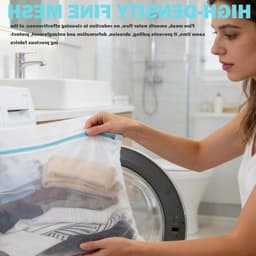 Grote wasnetten voor fijne kleding, 60 x 80 cm, met ritssluiting, ideaal voor jassen, beddengoed en gordijnen — thumbnail 3