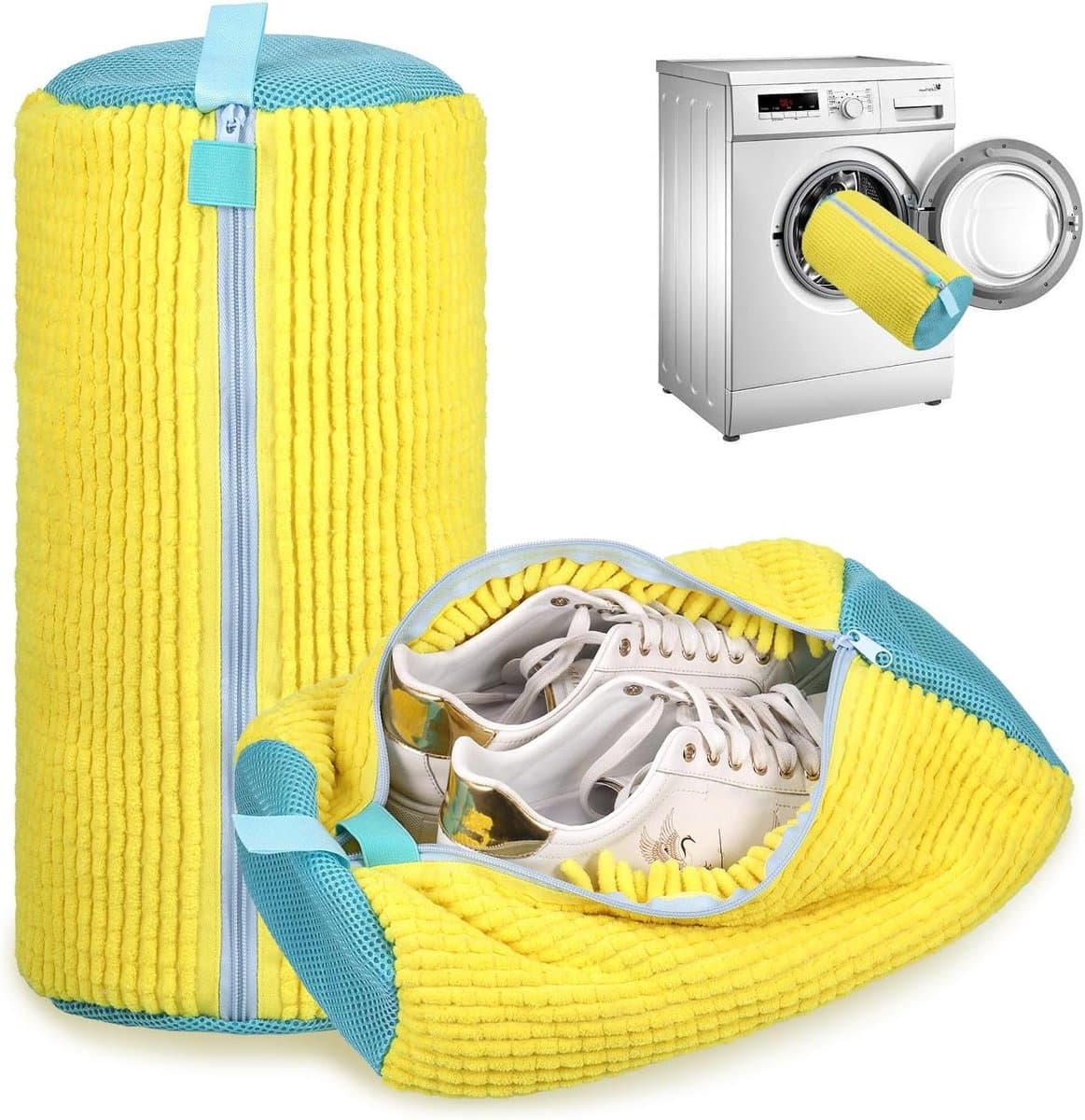 2 Stuks Herbruikbare Schoenwaszak voor Sneakers, Wasmachine, 360° Reiniging, Ideaal voor Wassen en Beschermen van Schoenen — afbeelding 1