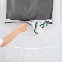 Hanging Laundry Basket voor Makkelijk Ophangen, Ruimtebesparende Waszak en Organizer voor Slaapkamer en Badkamer (Donkergrijs) — thumbnail 3